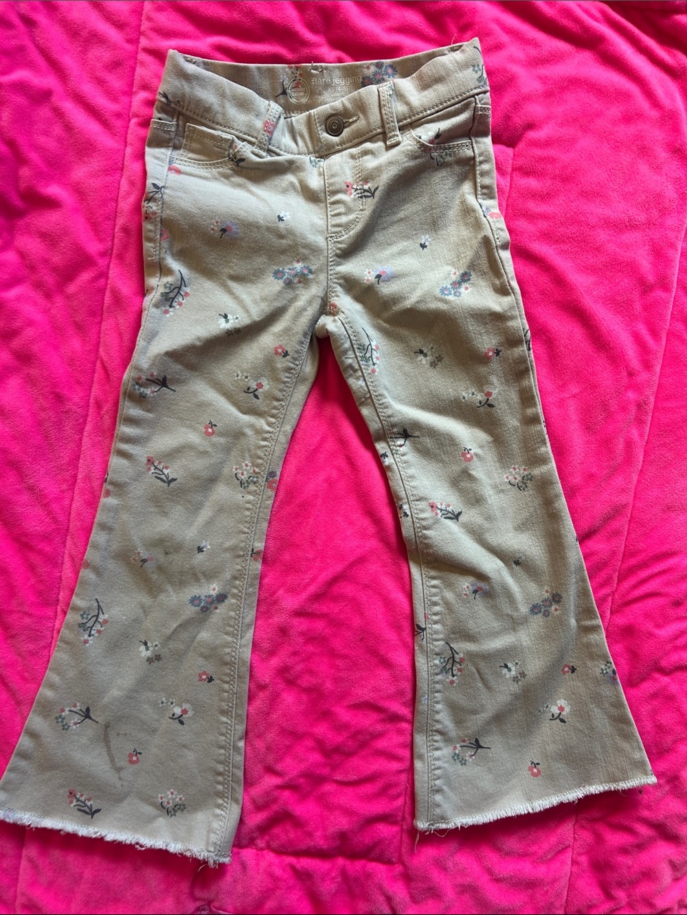 wonder nation Beige Floral Flared Pants
